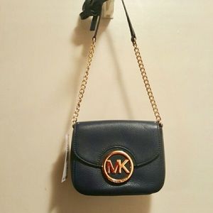 Authentic Navy blue MK cross body purse